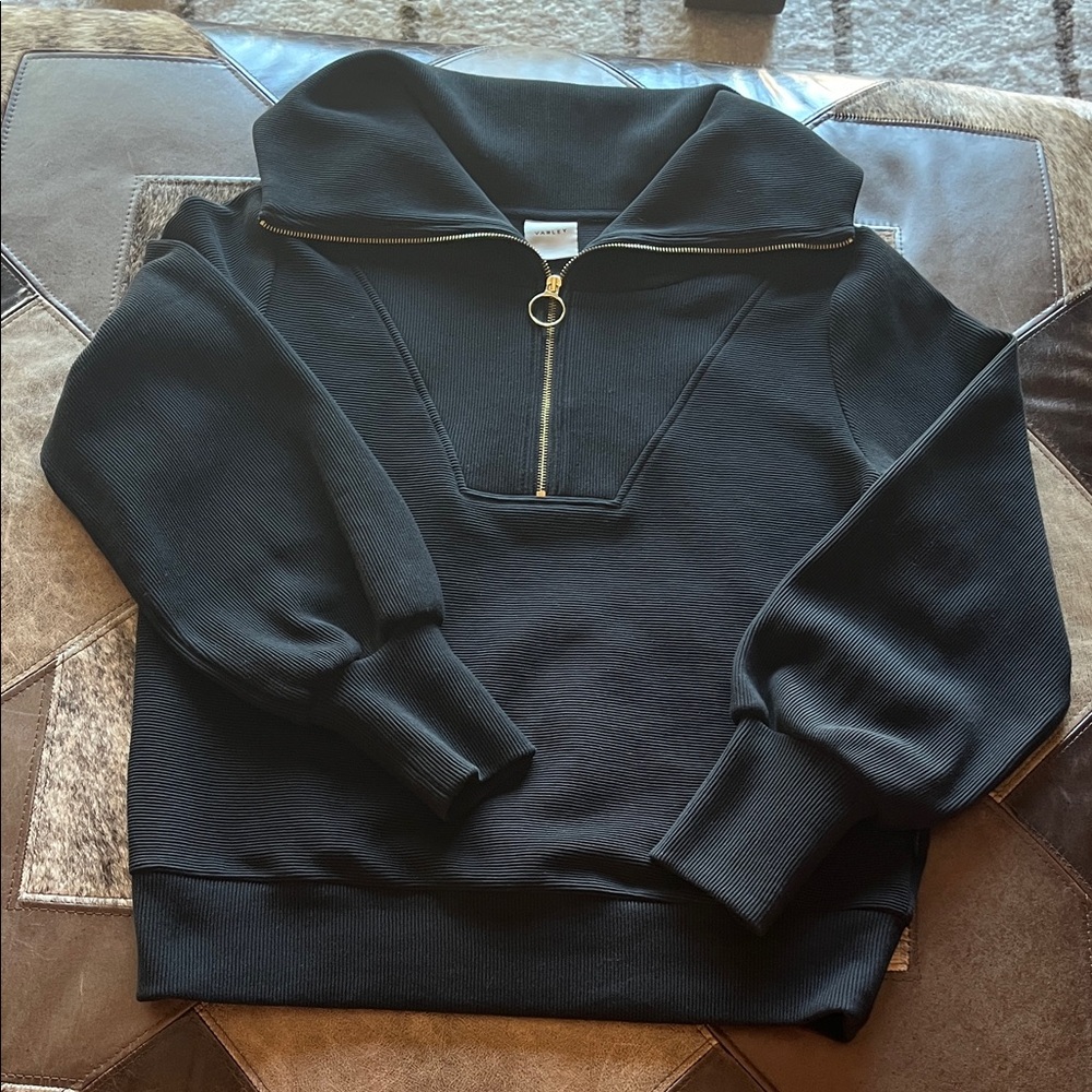 Varley Vine Half Zip Ottoman Rib Pullover with Gold Accents - Picture 4 of 9
